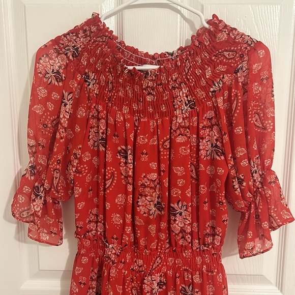 Misa Los Angeles Darla Paisley Mini Dress in Red Floral Paisley Pattern Size XS - Picture 7 of 13